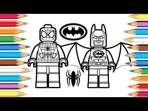 Lego Spider man and Batman Coloring pages