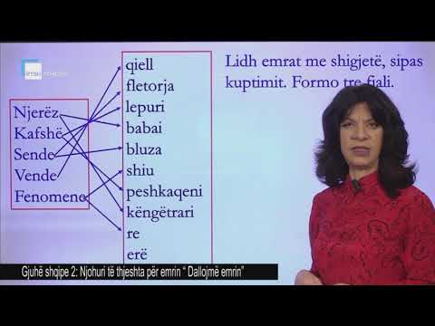 Gjuhë shqipe 2 - Njohuri të thjeshta për emrin "Dallojmë emrin"