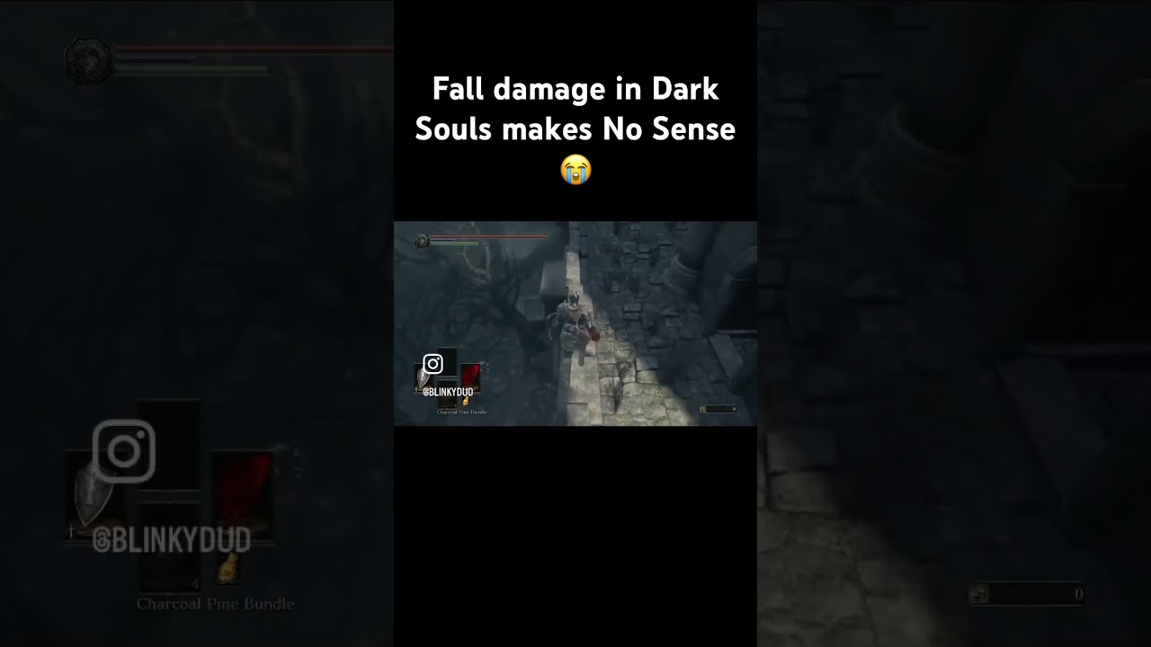 Fall damage in Dark Souls makes No Sense😭 #darksouls #eldenring #gaming #darksouls3