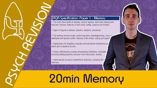 Memory - AQA Psychology UNDER 20 MINS! Quick Revision for Paper 1