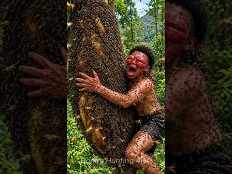 Only the Bravest Dare to Climb 100 Meters to Harvest a Giant Wild Beehive!