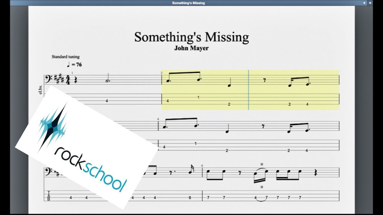 Something's Missing Rockschool Grade 6 Bass