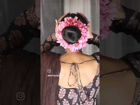 No Donut -Donut Bun Hack for #shorthair #hairstyleforsaree #shorthairhairstyles