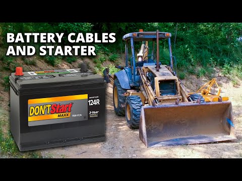 Replacing Backhoe Battery Cables, Starter & Solenoid - Ford New Holland 555E