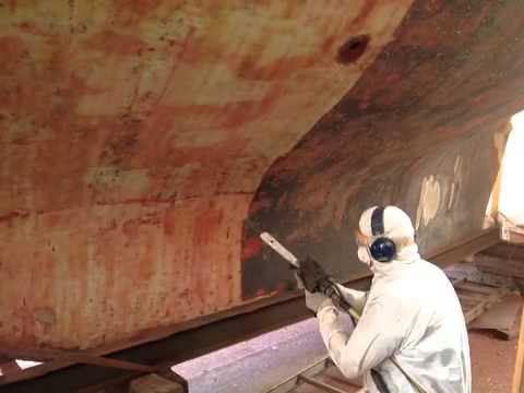 Trockeneisstrahlen - Trockeneisreinigung - Bootsrumpf - Antifouling entfernen