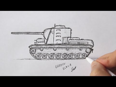 Как нарисовать Танк ручкой КВ-5