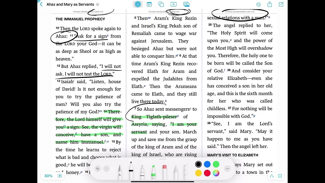 Ahaz and Mary as Servants