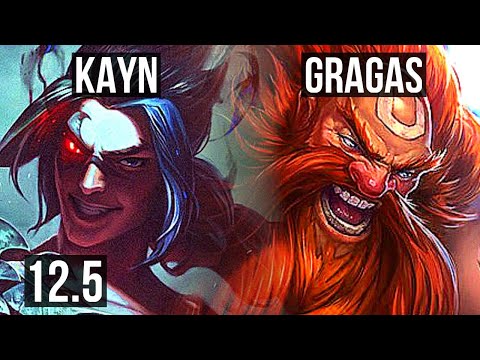 KAYN vs GRAGAS (JNG) | 11 solo kills, Legendary, 1.0M mastery, 400+ games, 26/6/8 | BR Master | 12.5