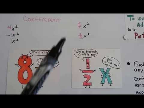 Algebra I #5.5a, Polynomials - Identify terms, factors, coefficients