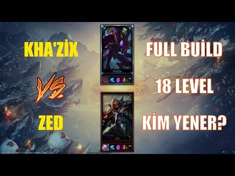 Kha'Zix vs Zed Full Build 18 Level 1v1