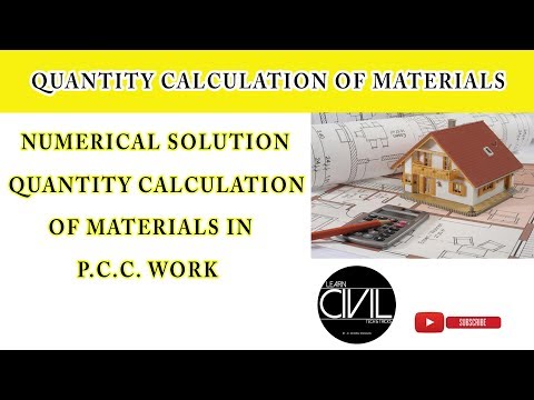 How to Calculate P.C.C. Work Required Materials Quantity || Numerical Solution || (QSC) - [HINDI]