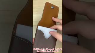 Túi đựng điện thoại đeo nịt hông chất da bò hạt