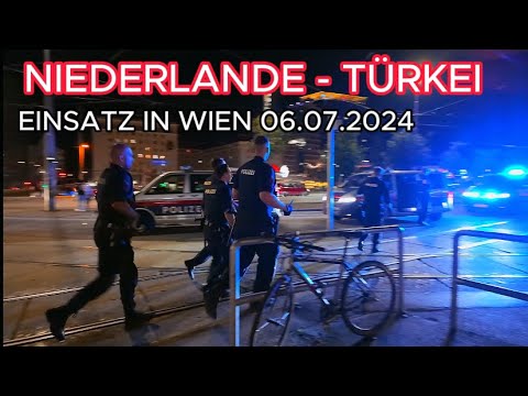 POLIZEIAUFGEBOT in der Wiener Innenstadt nach TÜRKEI - NIEDERLANDE Spiel