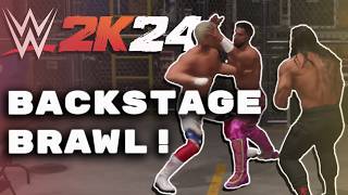 Triple Threat Backstage Brawl In WWE 2K24!