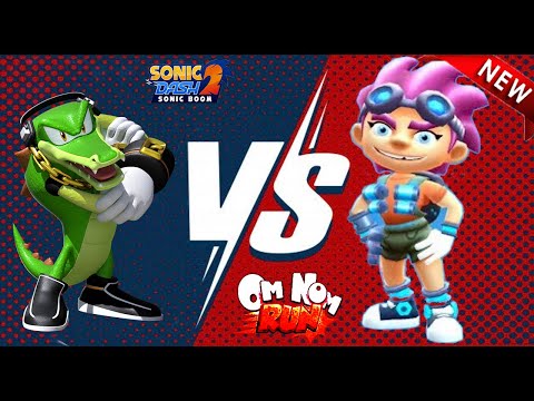 Om Nom:Run VS Sonic Dash 2:⚡New Character Unlocked : Tech Kid fully upgraded Vs Vector the Crocodile