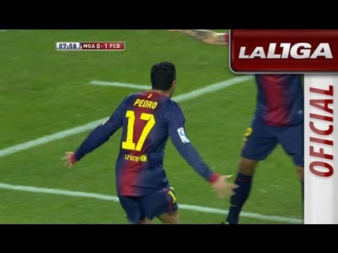 Gol de Pedro (0-1) Málaga CF - FC Barcelona - HD