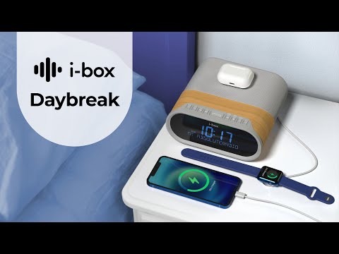 i-box Daybreak | Bedside Alarm Clock with DAB radio, Bluetooth and Wireless Charging