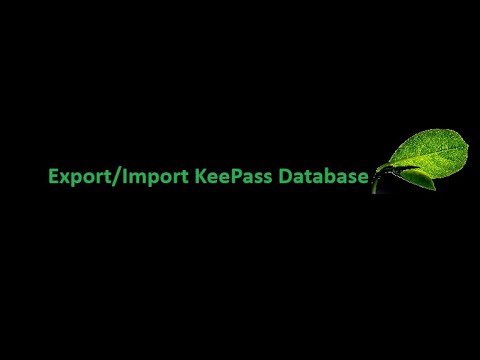 KeePass データベースのエクスポート: 非常に簡単です