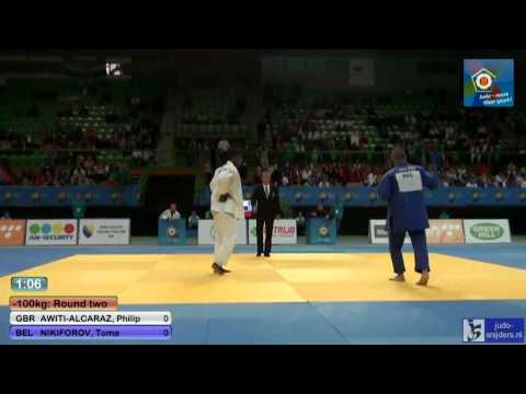 Judo 2013 European championship Juniors Serajevo: Alcaraz (GBR) - Nikiforov (BEL) [-100kg]
