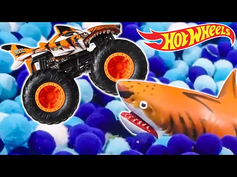 Os Monster Trucks Conseguem Sobreviver ao Desafio? Mais Aventuras Monster Trucks Épicas 😱🦈