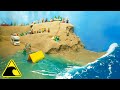 Tsunami at Lego City Canyon - Natural Disaster Experiment - Wave Machine VS Tourists - Dam Breach