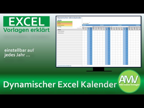 Dynamischer, ewiger Kalender für Excel – Jahreskalender 2026