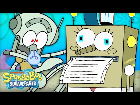 If SpongeBob & Squidward Were Robots ???? | "Welcome to Binary Bottom" | SpongeBob