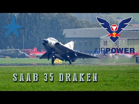Saab 35 Draken Takeoff & Flyby [Airpower 2016]