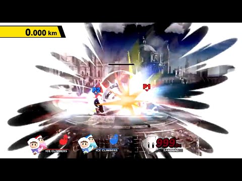 SSBU  Home Run Contest hit Sandbag with 999% damage (MOD)