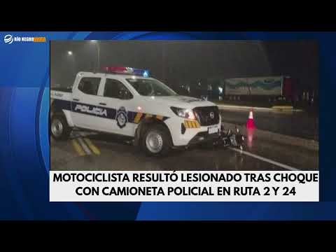 RÍO NEGRO AHORA INFORMA: MOTOCICLISTA RESULTÓ LESIONADO TRAS CHOQUE CON CAMIONETA POLICIAL