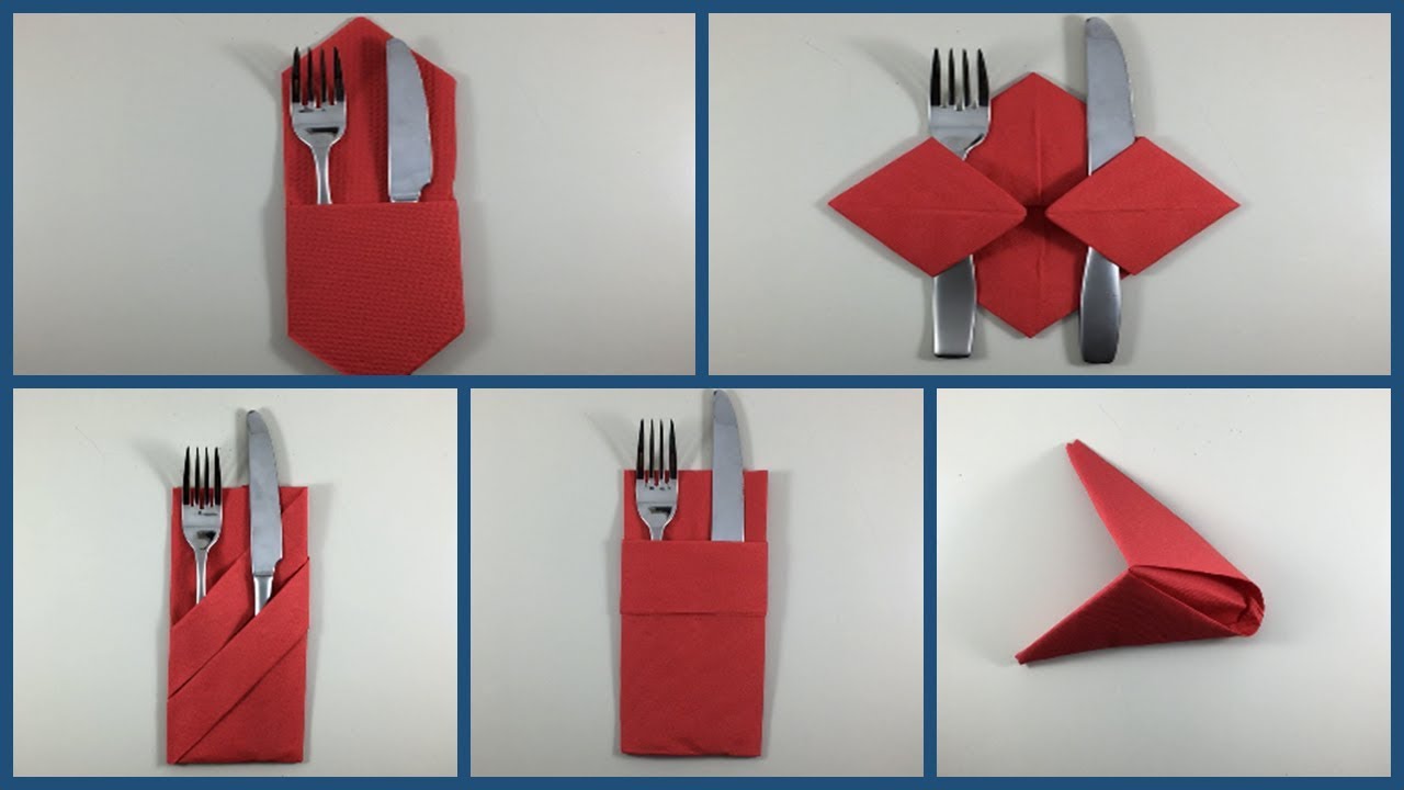 5 Modi per piegare Tovaglioli di Carta per Natale | How to fold a Napkin Christmas