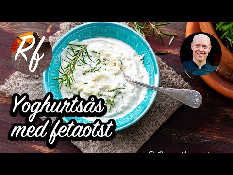 Yoghurtsås smaksatt med smulad fetaost och lite touch av färsk eller torkad rosmarin. >