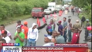 Casi 21 mil personas desplazadas y 19 provincias en alerta amarilla y verde