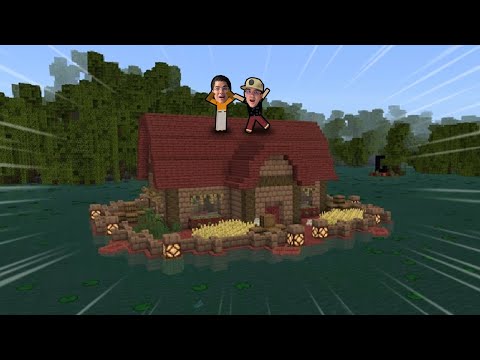 ENCONTRAMOS UMA CASA MISTERIOSA NO LAGO DO MINECRAFT! (sobrevivemos?)