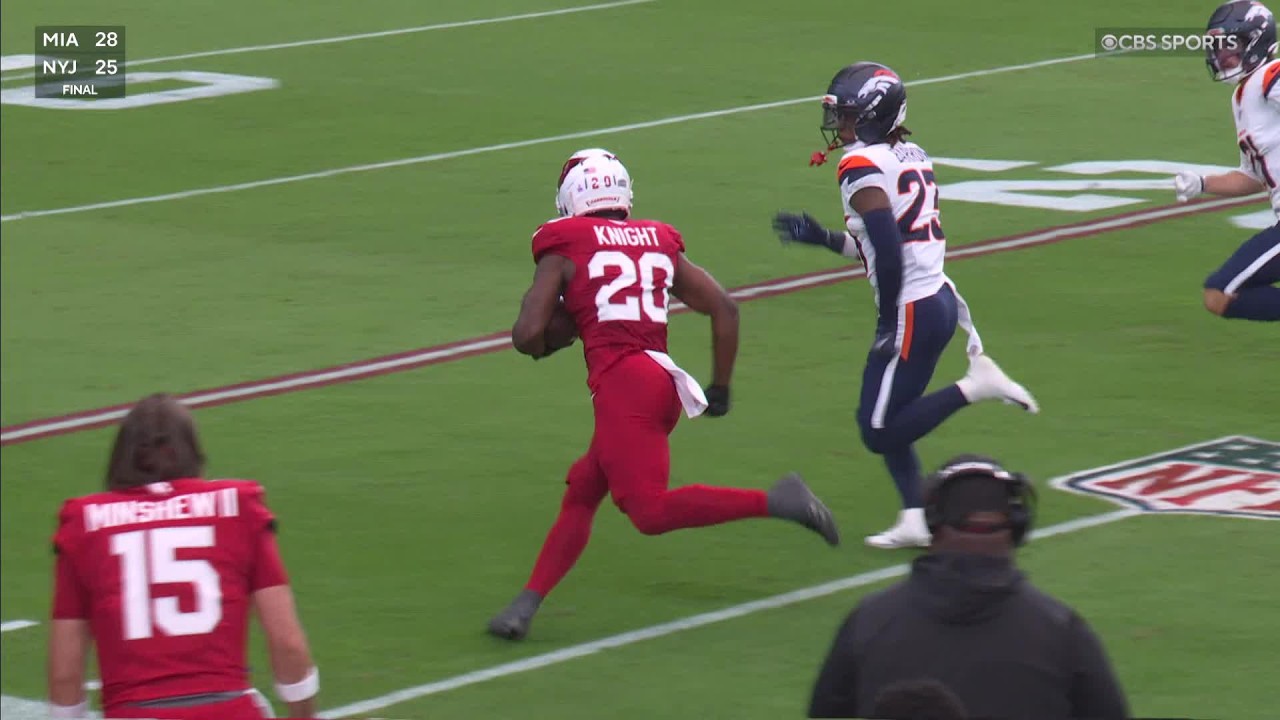 Bam Knight bounces off defenders for a big Cards' run