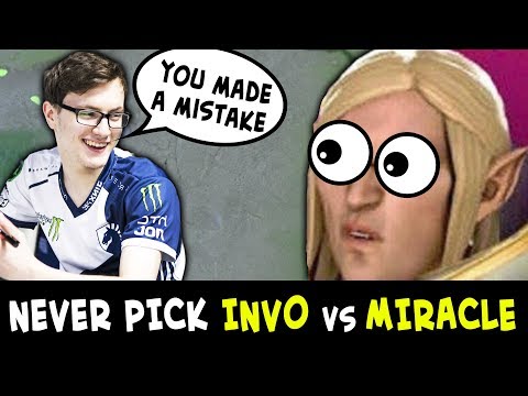 Never pick INVOKER vs MIRACLE — he can COUNTER with any hero
