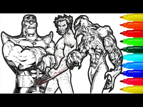 Thanos Wolverine Venom Coloring Pages