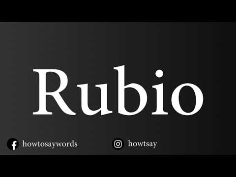 How To Pronounce Rubio