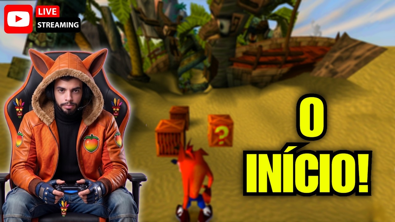 CRASH BANDICOOT CLASSICO: Do Início ao Fim com 100% ! Só os fortes vão aguentar essa Live! 🚀