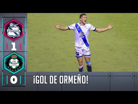 ¡GOOOOL! Santiago Ormeño abre el marcador en el Cuauhtémoc | Puebla 1-0 Santos Laguna
