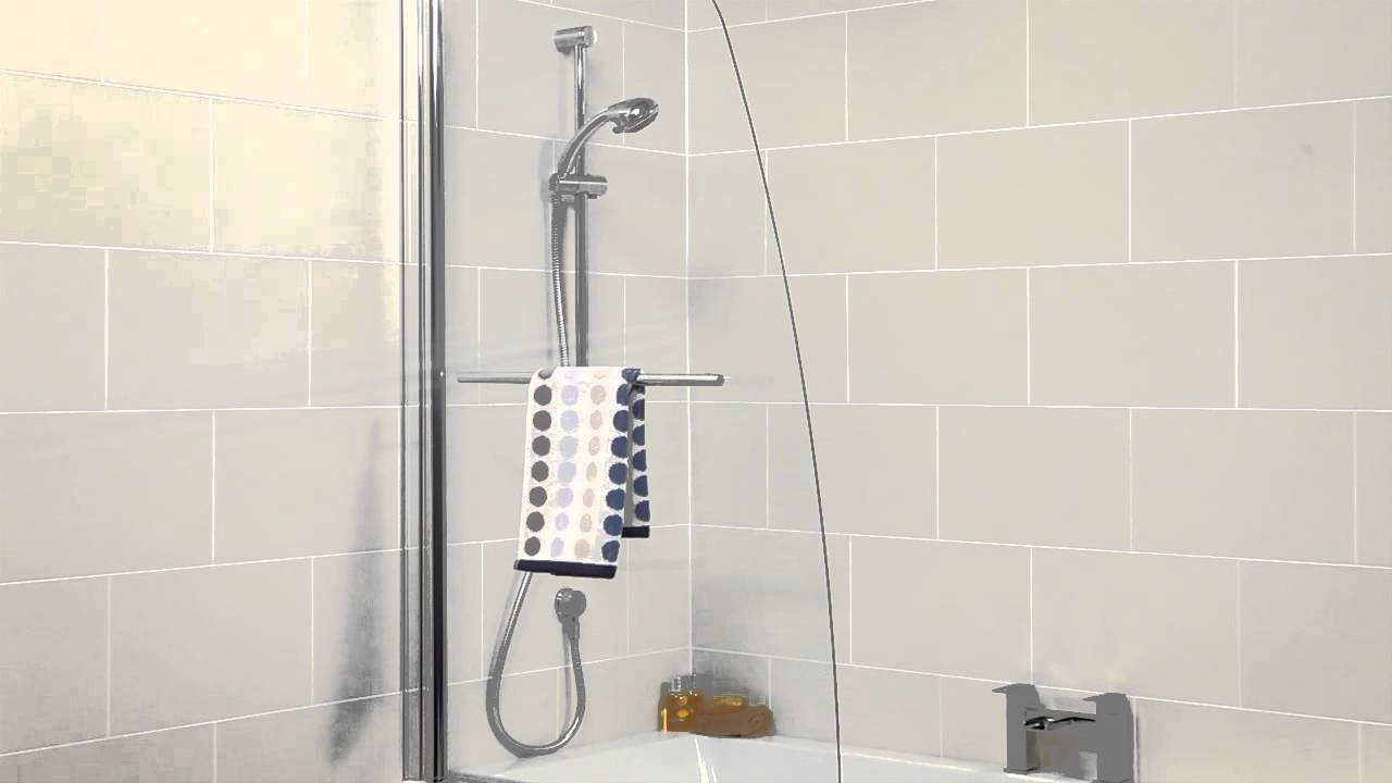 Sonas Bathrooms Single Panel Bathscreen with Towel Rail