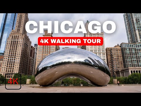 CHICAGO 4K Walking Tour | Walking in Chicago, Illinois, USA | Chicago City 4K Walk