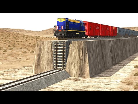 Unfinished Rail Tracks vs Trains - Beamng Drive