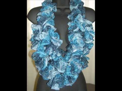 Ruffle scarves, with yarn colors