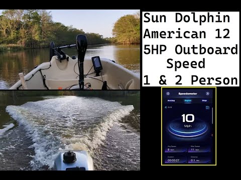 Sun Dolphin American 12 Jon Boat Top Speed With a Honda 5hp 4 Stroke Outboard BF5D 1 & 2 Person Test