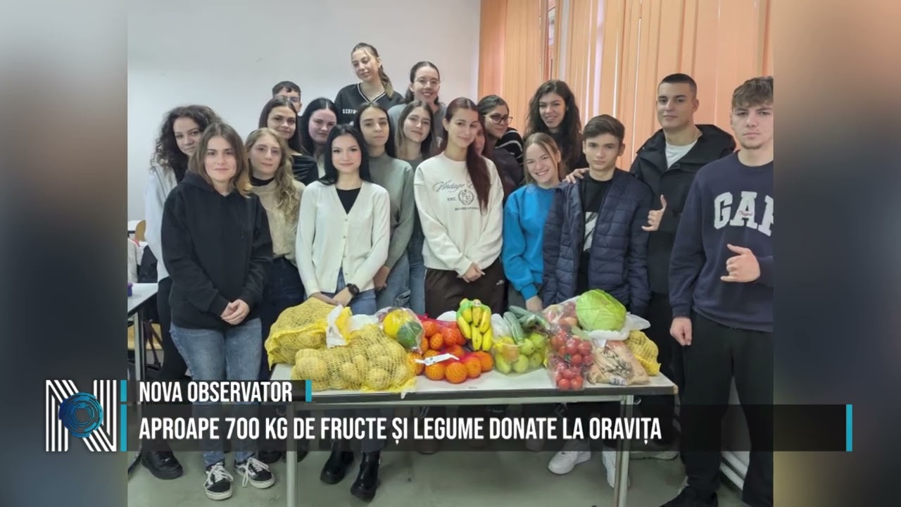 Aproape 700 kg de fructe și legume donate la Oravița