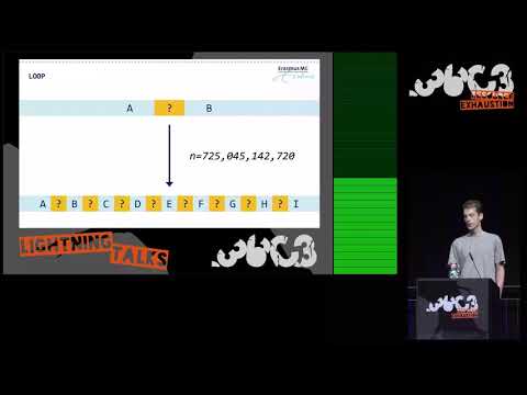 Crazy Sequential Representations - The 10958 Problem - 36C3 Lightning Talk