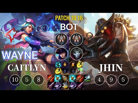 GRF Wayne Caitlyn vs Jhin Bot - KR Patch 10.16