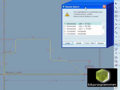 Pro/ENGINEER (Pro/E) tutorial - SKETCHING and EDITIING basic