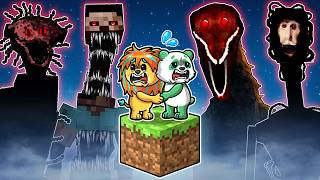 1ブロックしかない世界で全てのホラーMODが入っているマイクラ😱【マインクラフト】